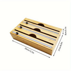 3-in-1 Packaging Storage Box with Cutter & Label - Kitchen Organizer