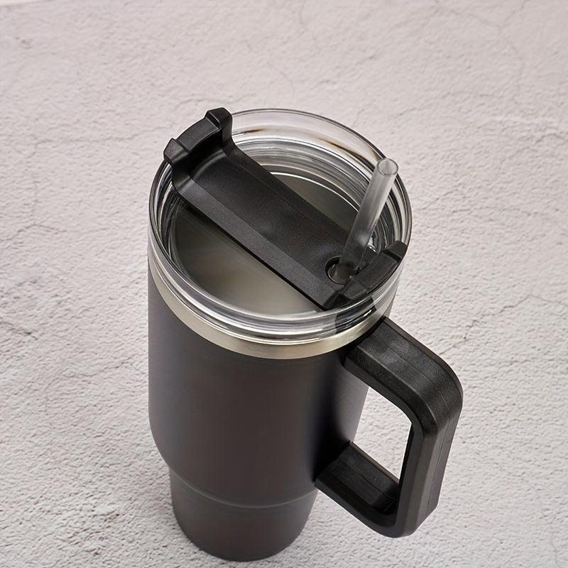 40oz Tumbler with Straw and Handle, Stainless Steel Vacuum Flask