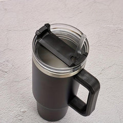 40oz Tumbler with Straw and Handle, Stainless Steel Vacuum Flask