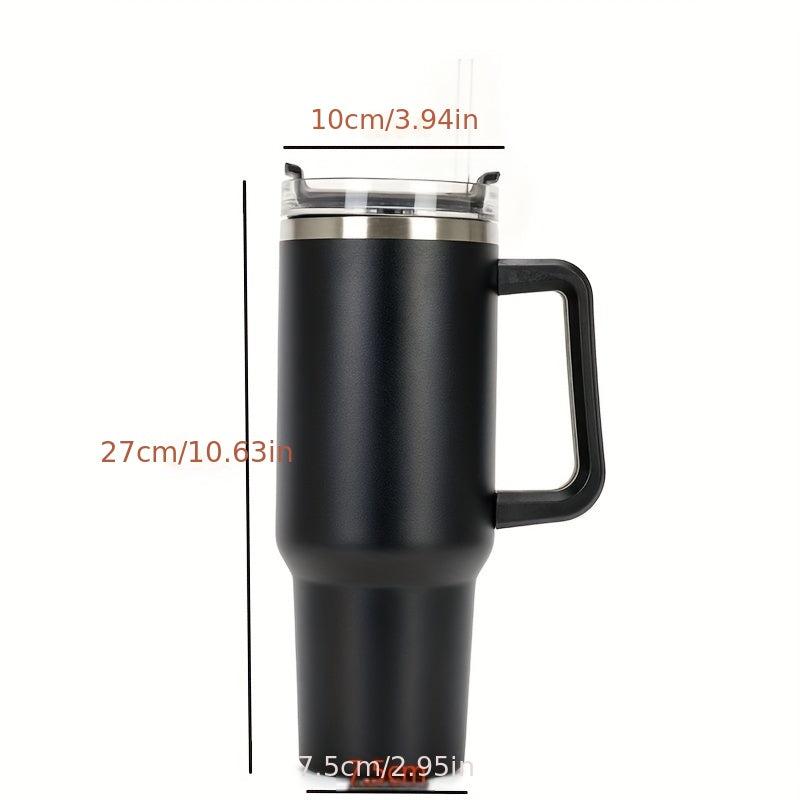 40oz Tumbler with Straw and Handle, Stainless Steel Vacuum Flask