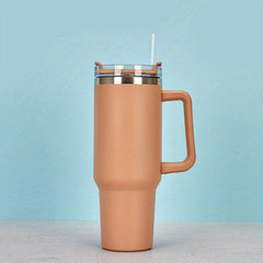 40oz Tumbler with Straw and Handle, Stainless Steel Vacuum Flask