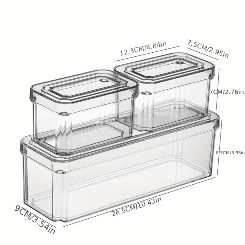 10pc Clear Fridge Organizer with Lid - Stackable Egg and Veg Container