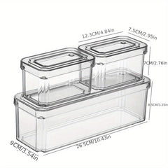 10pc Clear Fridge Organizer with Lid - Stackable Egg and Veg Container