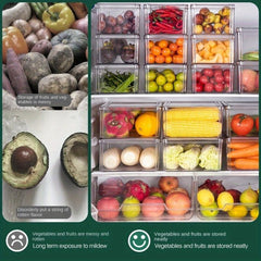 10pc Clear Fridge Organizer with Lid - Stackable Egg and Veg Container