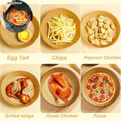 50pcs Air Fryer Disposable Paper Liner Non-Stick Parchment Baking Paper
