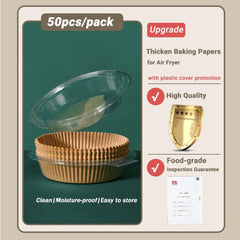 50pcs Air Fryer Disposable Paper Liner Non-Stick Parchment Baking Paper