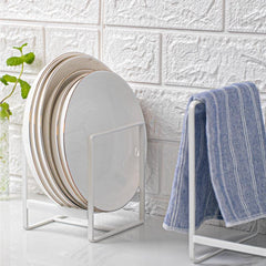 Metal Dish Rack Plate Organizer for Cabinets and Countertops