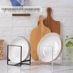 Metal Dish Rack Plate Organizer for Cabinets and Countertops