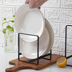 Metal Dish Rack Plate Organizer for Cabinets and Countertops