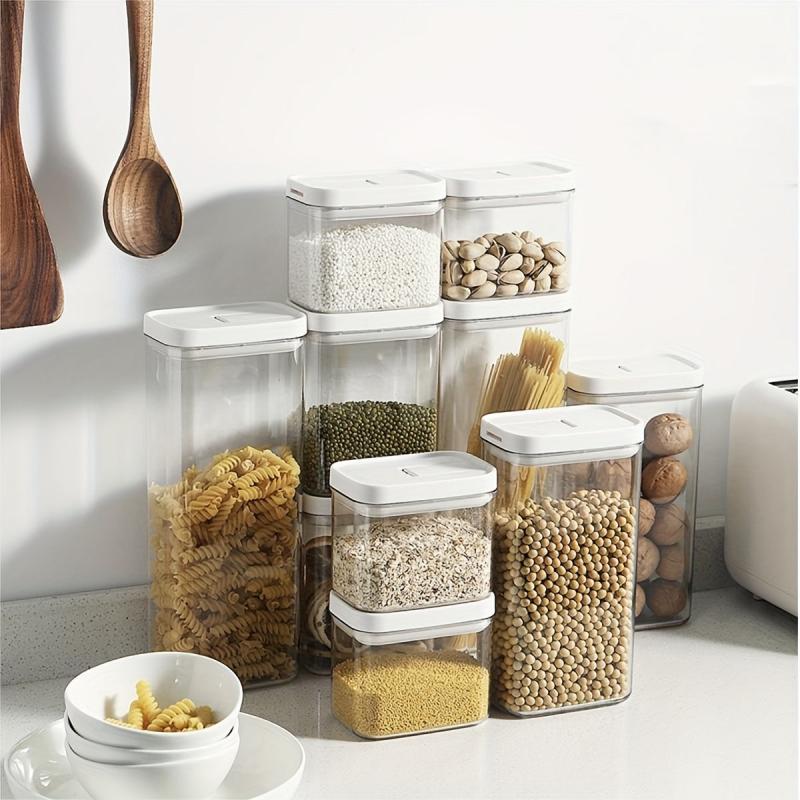 1pc Stackable Airtight Food Storage Jars for Grains Tea Rice Flour Sugar Candy