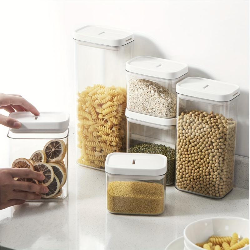 1pc Stackable Airtight Food Storage Jars for Grains Tea Rice Flour Sugar Candy