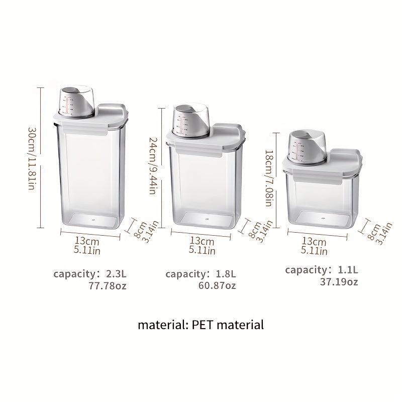 1pc Portable Plastic Food Storage Box Clear Cereal Storage Containers With Lids