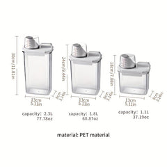 1pc Portable Plastic Food Storage Box Clear Cereal Storage Containers With Lids