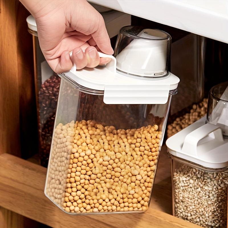 1pc Portable Plastic Food Storage Box Clear Cereal Storage Containers With Lids