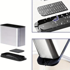 Cutlery Holder Utensil Rack Drainer with 4 Compartments