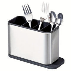 Cutlery Holder Utensil Rack Drainer with 4 Compartments