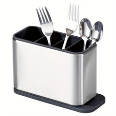 Cutlery Holder Utensil Rack Drainer with 4 Compartments