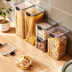 Airtight Food Storage Containers w/ Flip Top Lids Clear Sealed
