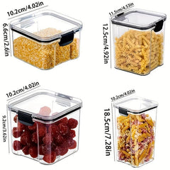 Airtight Food Storage Containers w/ Flip Top Lids Clear Sealed