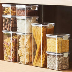 Airtight Food Storage Containers w/ Flip Top Lids Clear Sealed