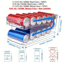 Double Layer Soda Can Organizer For Refrigerator Beverage Can Dispenser