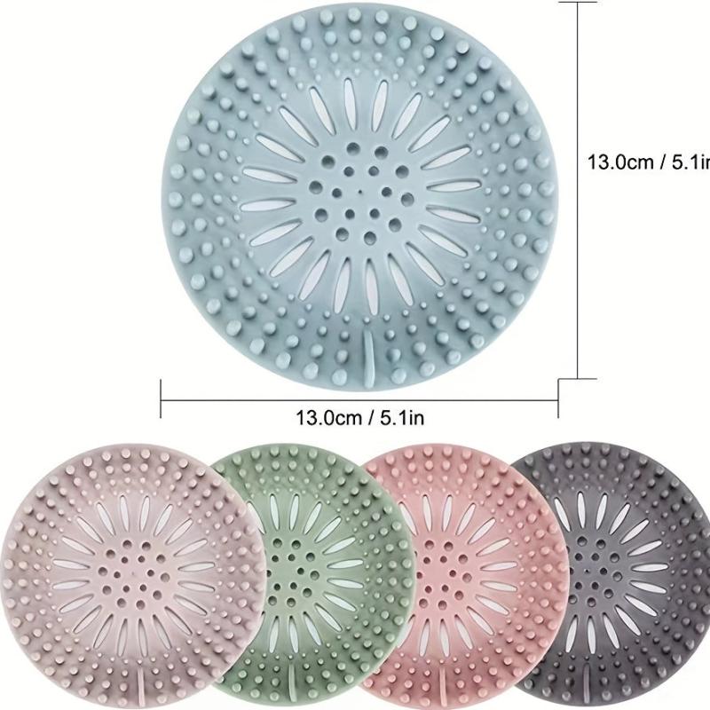 Silicone Hair Catcher Shower Drain Cover Easy Install Clean Bathroom Kitchen