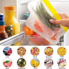 12pcs Reusable Gallon Freezer Bags BPA Food Storage Leak Proof Silicone And Pla