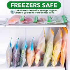12pcs Reusable Gallon Freezer Bags BPA Food Storage Leak Proof Silicone And Pla