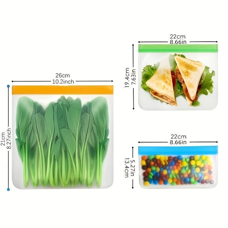 12pcs Reusable Gallon Freezer Bags BPA Food Storage Leak Proof Silicone And Pla