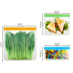 12pcs Reusable Gallon Freezer Bags BPA Food Storage Leak Proof Silicone And Pla