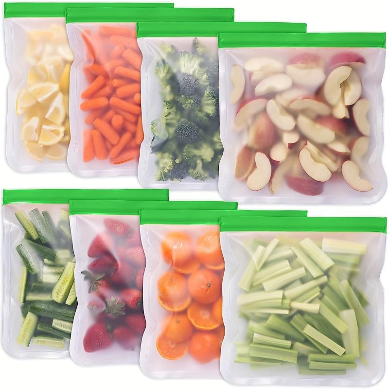 12pcs Reusable Gallon Freezer Bags BPA Food Storage Leak Proof Silicone And Pla