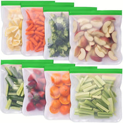 12pcs Reusable Gallon Freezer Bags BPA Food Storage Leak Proof Silicone And Pla