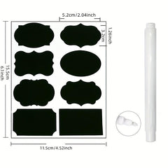 120 Chalkboard Label Stickers + 1 Marker - Reusable & Waterproof