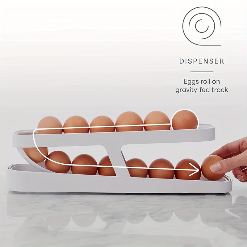 Automatic Egg Rack Holder Storage Box Organizer Dispenser