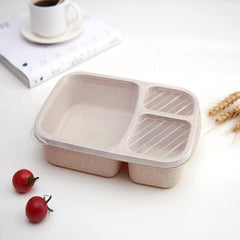 Wheat Straw Lunch Box - Divided Bento Box for Office - Leakproof Food Container