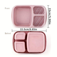 Wheat Straw Lunch Box - Divided Bento Box for Office - Leakproof Food Container