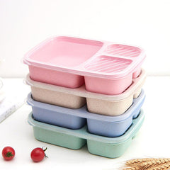 Wheat Straw Lunch Box - Divided Bento Box for Office - Leakproof Food Container