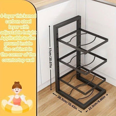 Adjustable Pot Rack Organizer for Kitchen Storage