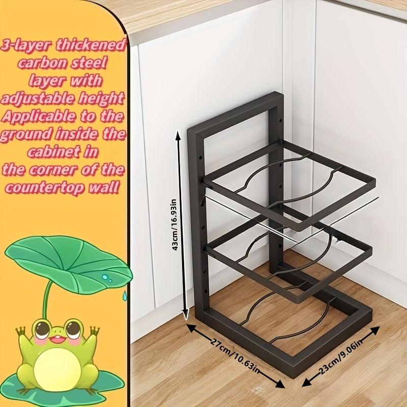 Adjustable Pot Rack Organizer for Kitchen Storage
