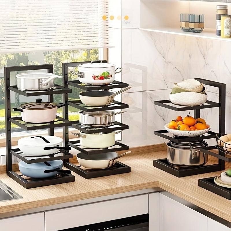 Adjustable Pot Rack Organizer for Kitchen Storage