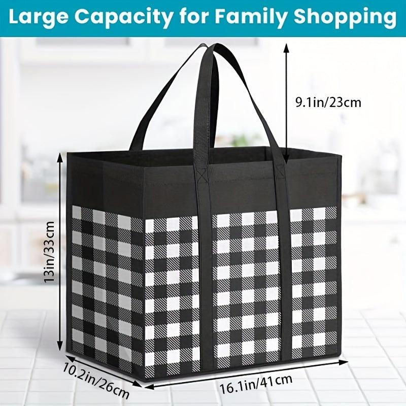 Thick Foldable Reusable Shopping Tote Bags Bulk With Reinforced Handles