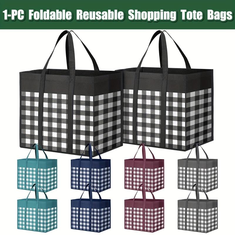Thick Foldable Reusable Shopping Tote Bags Bulk With Reinforced Handles