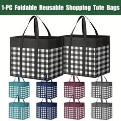 Thick Foldable Reusable Shopping Tote Bags Bulk With Reinforced Handles