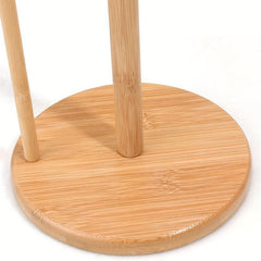 Wooden Paper Towel Holder Vertical Tissue Rack Easy Assembly