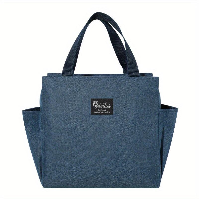 Thickened Double Pocket Insulated Tote Bag with Water Resistant Liner