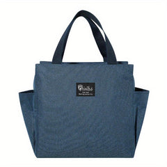 Thickened Double Pocket Insulated Tote Bag with Water Resistant Liner