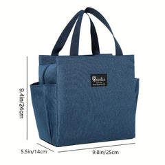 Thickened Double Pocket Insulated Tote Bag with Water Resistant Liner