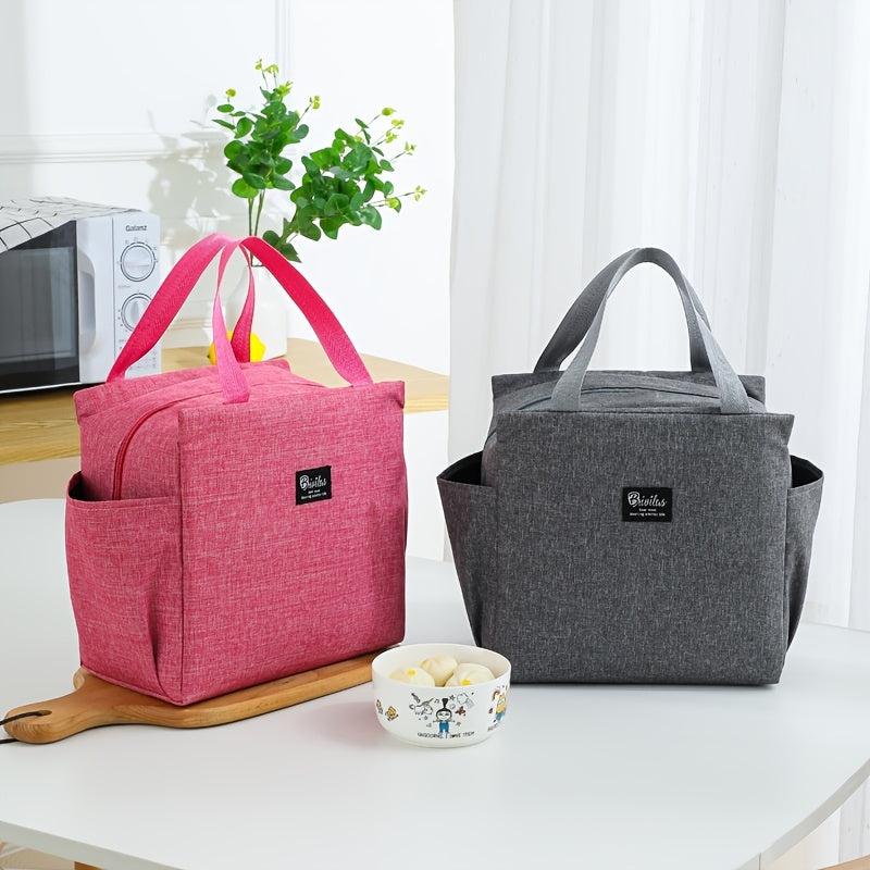 Thickened Double Pocket Insulated Tote Bag with Water Resistant Liner