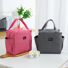 Thickened Double Pocket Insulated Tote Bag with Water Resistant Liner