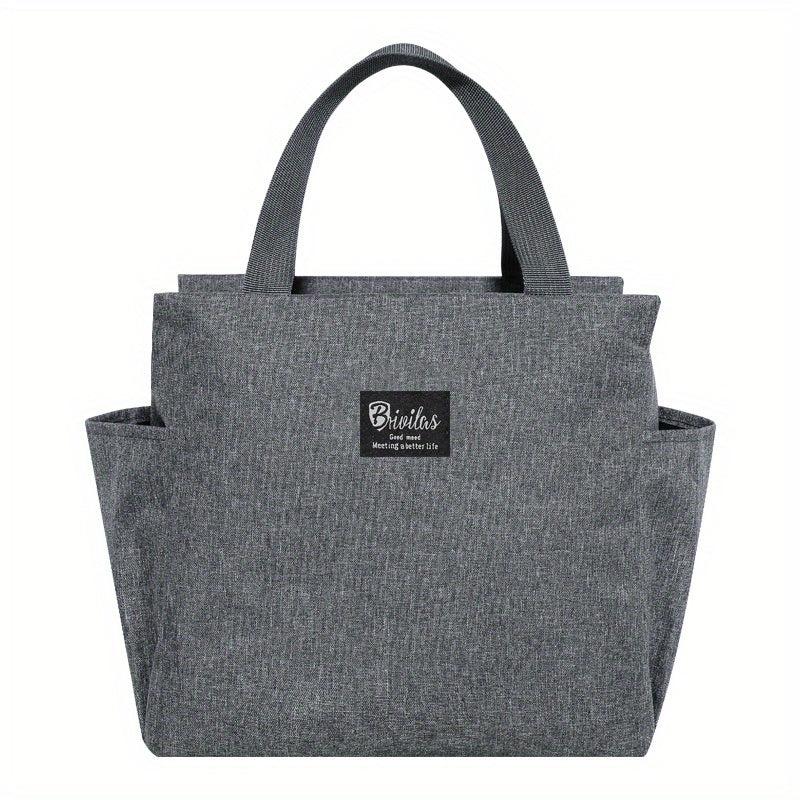 Thickened Double Pocket Insulated Tote Bag with Water Resistant Liner